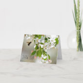 蜂のCrabappleの花の花の花柄はノート感謝していしています サンキューカード (正面)