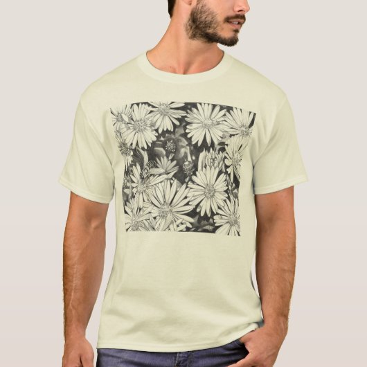 蜂のTシャツの蜜蜂の芸術のワイシャツの野生の花のワイシャツ Tシャツ (正面)