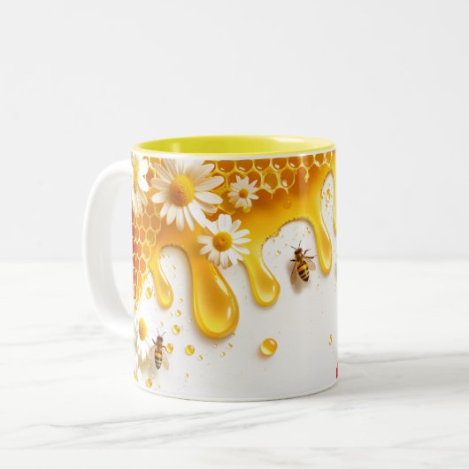 「蜂はそれを持っている」2トーンのセラミックマグカップ ツートーンマグカップ (正面左)
