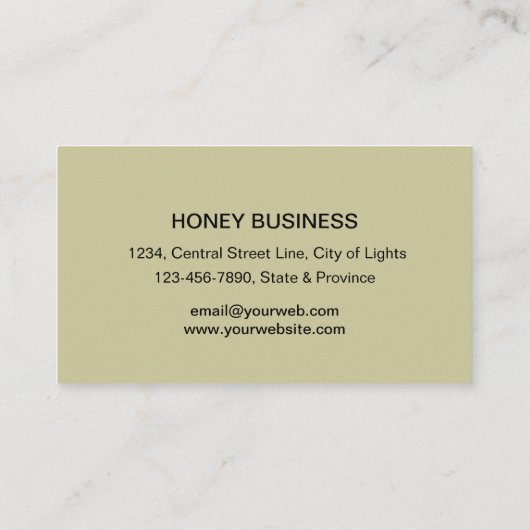 蜂はちみつ売り手APIARISTライムイエローヘキサゴン 名刺 (裏面)