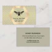 蜂はちみつ売り手APIARISTライム黄色金ゴールド六角形 名刺 (正面/裏面)