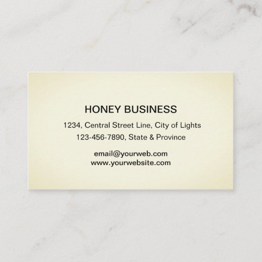 蜂はちみつ売り手APIARIST白黒六角バス 名刺 (裏面)