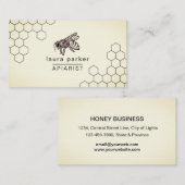 蜂はちみつ売り手APIARIST白黒六角バス 名刺 (正面/裏面)