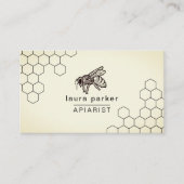 蜂はちみつ売り手APIARIST白黒六角バス 名刺 (正面)