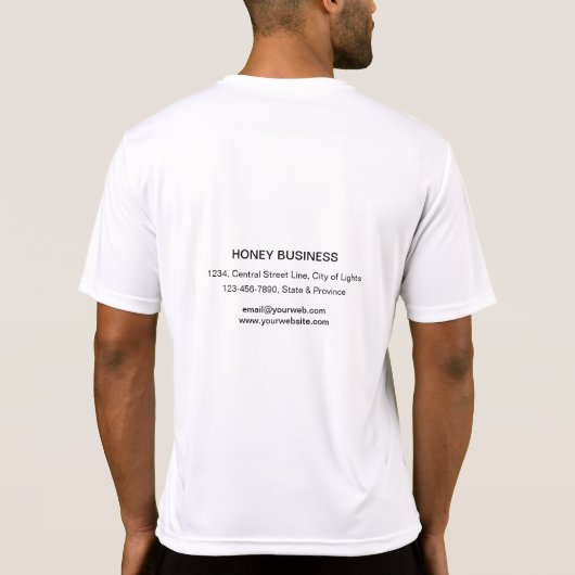 蜂はちみつ売り手Apiarist金ゴールド黄色い六角形   Tシャツ (裏面)