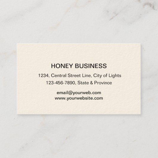 蜂はちみつ売り手APIARIST金ゴールド黄色の六角形 名刺 (裏面)