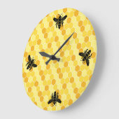 蜂はまだ私のハートハニービーハイブダマスク ラージ壁時計 (傾斜)