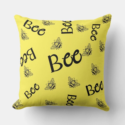 蜂は飛んでいる一面に群がる クッション (正面)