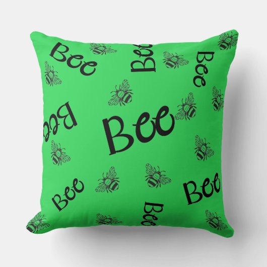 蜂は飛んでいる一面に群がる クッション (正面)