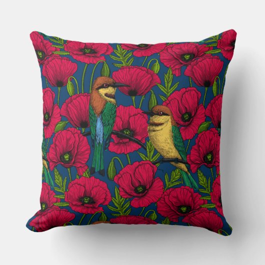 蜂は食べ物とケシ クッション (正面)