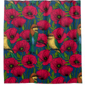 蜂は食べ物とケシ シャワーカーテン (正面)