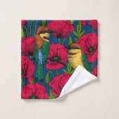 蜂は食べ物とケシ バスタオルセット (ウォッシュタオル)