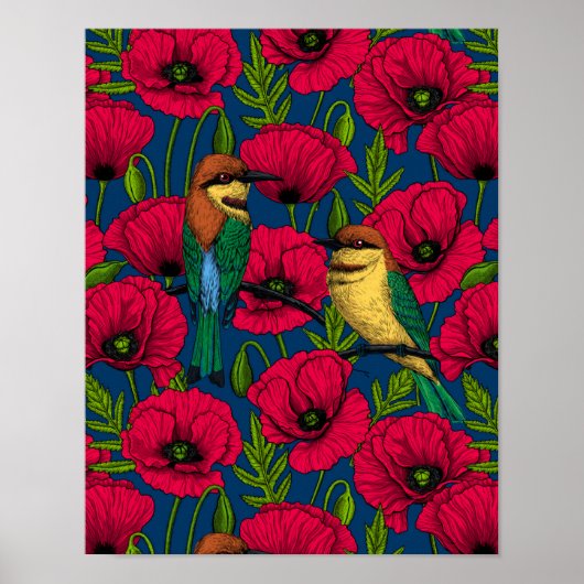 蜂は食べ物とケシ ポスター (正面)