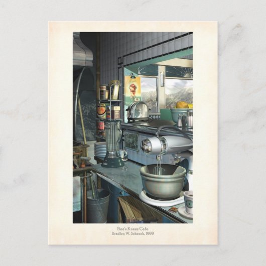 蜂ひざカフェはがき ポストカード (正面)