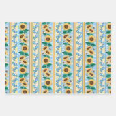 蜂ひまわりラッピング紙セット3 ラッピングペーパーシート (正面3)