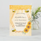 蜂ひまわり金ゴールドハニカムスウィート16 招待状 (スタンド正面)