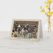 蜂をかぐバセット犬の勝利 カード (黄色い花)