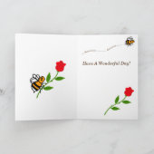 蜂をテーマにした聖ジョージの日のグリーティングカード シーズンカード (内部)