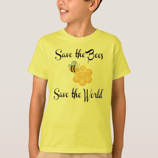蜂を救います世界を救って下さい Tシャツ (正面)