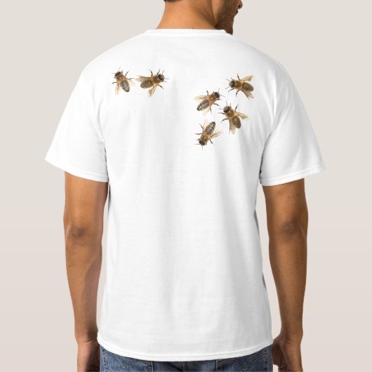 蜂を救って下さい! 世界を救って下さい! デザインは住んでいます Tシャツ (裏面)