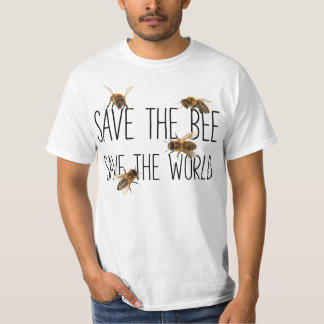 蜂を救って下さい! 世界を救って下さい! デザインは住んでいます Tシャツ