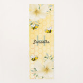 蜂イエローハニカムフローラ名かわいい ヨガマット (正面)