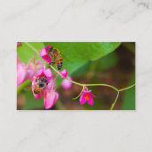 蜂オンサンゴつる植物花写真 名刺 (正面)