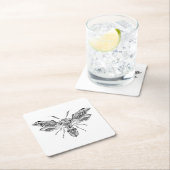 蜂スズメバチの入れ墨 スクエアペーパーコースター (インサイチュ)