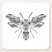 蜂スズメバチの入れ墨 スクエアペーパーコースター (正面)