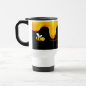 蜂ハッピーブラック可愛いバブルミツバチが蜂蜜を滴らせる トラベルマグ (左)