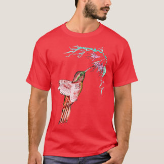 蜂ハミングバード美しい鳥好き Tシャツ