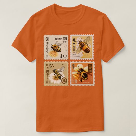 蜂ハンブルスタンプ定切手シリーズ Tシャツ (デザイン正面)