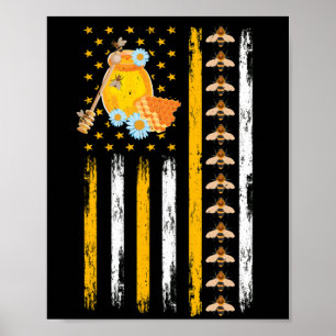 蜂フラッグハニービーズキーパーラバービーキーピングビー ポスター