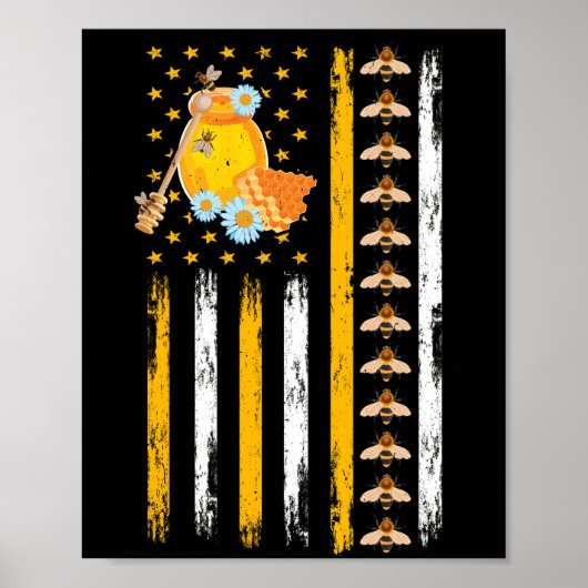 蜂フラッグハニービーズキーパーラバービーキーピングビー ポスター (正面)