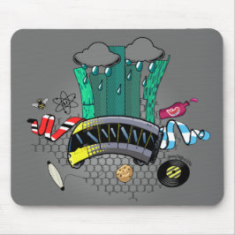 蜂及び市街電車が付いているマンチェスターそしてより素晴らしいマンチェスター マウスパッド