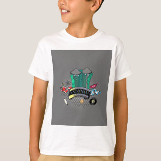 蜂及び市街電車が付いているマンチェスターそしてより素晴らしいマンチェスター Tシャツ