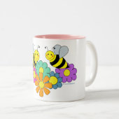 蜂及び花 ツートーンマグカップ (正面右)