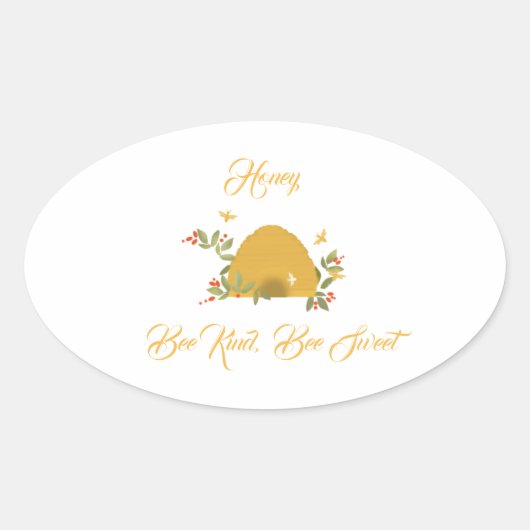 蜂巣蜂蜜ラベル 楕円形シール (正面)