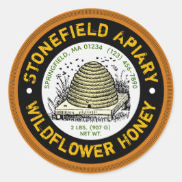 蜂巣類名ダークアンバーハニージャイルステッカー ラウンドシール