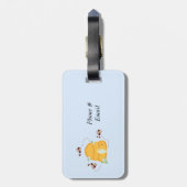 蜂忙しの巣を持つミツバチ ラゲッジタグ (裏面縦)