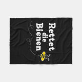 蜂救の保護養蜂 フリースブランケット (正面(横))