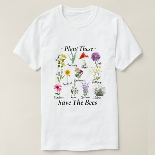 蜂救を植える Tシャツ (デザイン正面)