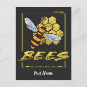 蜂救飼主と養蜂家のためのミツバチ シーズンポストカード (正面)