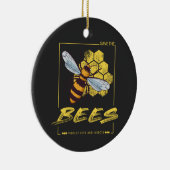 蜂救飼主と養蜂家のためのミツバチ セラミックオーナメント (右)