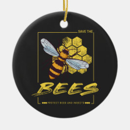 蜂救飼主と養蜂家のためのミツバチ セラミックオーナメント