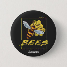 蜂救飼主と養蜂家のためのミツバチ 缶バッジ