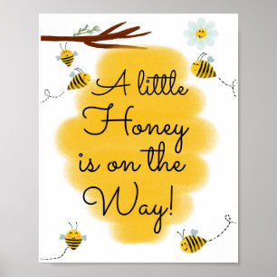 蜂蜜が少し流れている Bee Baby Shower ポスター