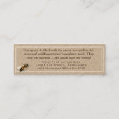 蜂蜜が欲しい?クラフトハネビーキーパーラベル スキニー名刺 (裏面)