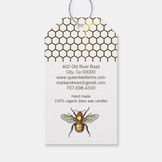 蜂蜜くまクラフト製品 ギフトタグ (裏面)