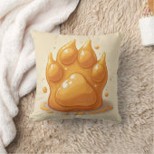 蜂蜜で覆われたクマの前足のクッション クッション (ブランケット)